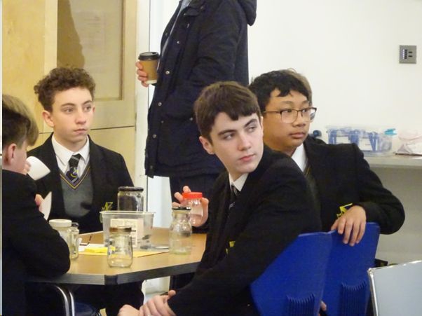 Students with jars