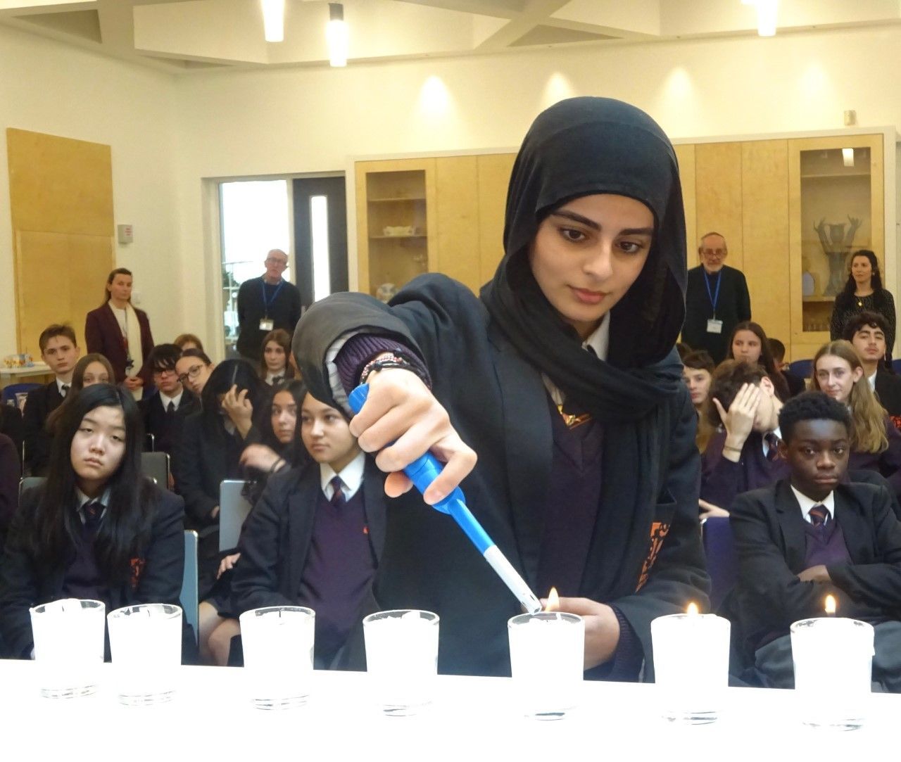 Lighting the candles