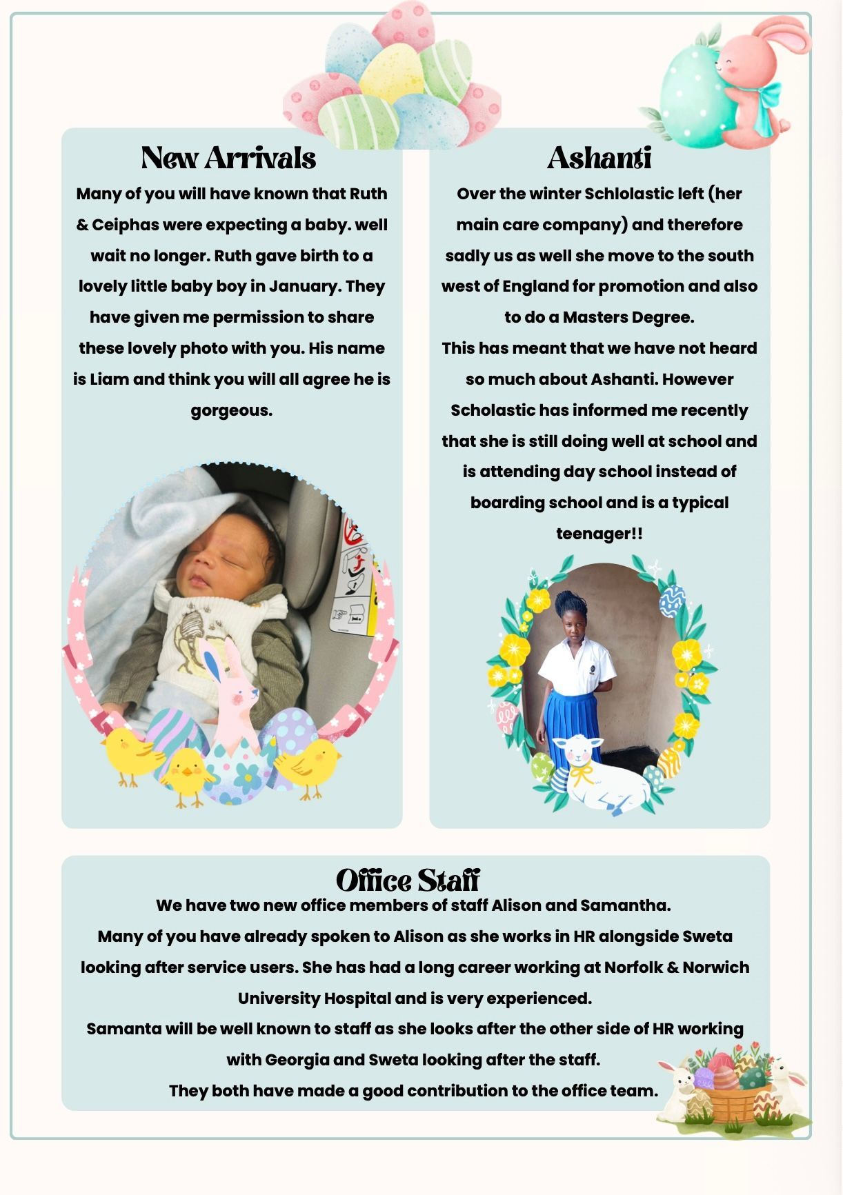 Easter newsletter page 2