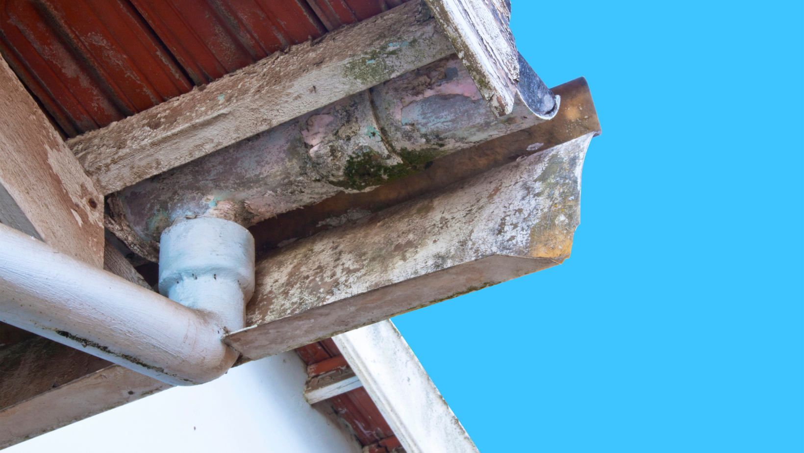 Old asbestos guttering