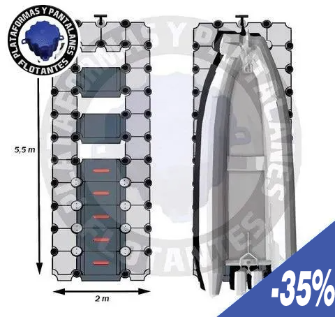 Plateforme de bateau 5,5 m x 2 m Plateforme de bateau 5,5 m x 2 m