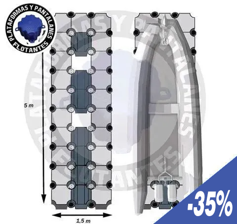 Plateforme de bateau 5 m x 1,5 m Plateforme de bateau 5 m x 1,5 m