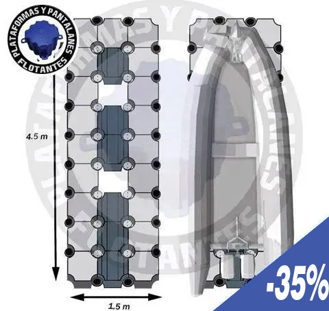 Plateforme de bateau 4.5 m x 1,5 m Plateforme de bateau 4.5 m x 1,5 m