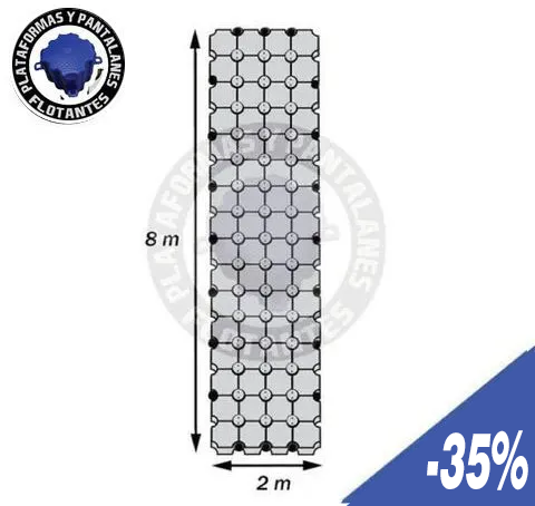 Oferta Pantalán flotante 8 m x 2 m Oferta Pantalán flotante 8 m x 2 m