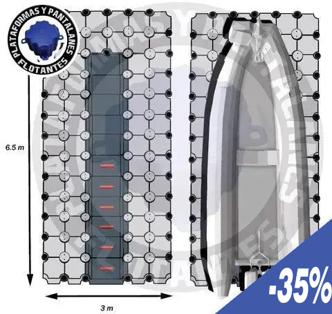 Plateforme de bateau 6,5 m x 3 m Plateforme de bateau 6,5 m x 3 m