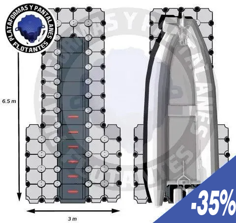 Plateforme de bateau 6,5 m x 3 m Plateforme de bateau 6,5 m x 3 m