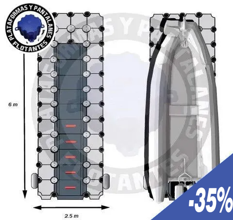 Plateforme de bateau 6 m x 2,5 m Plateforme de bateau 6 m x 2,5 m