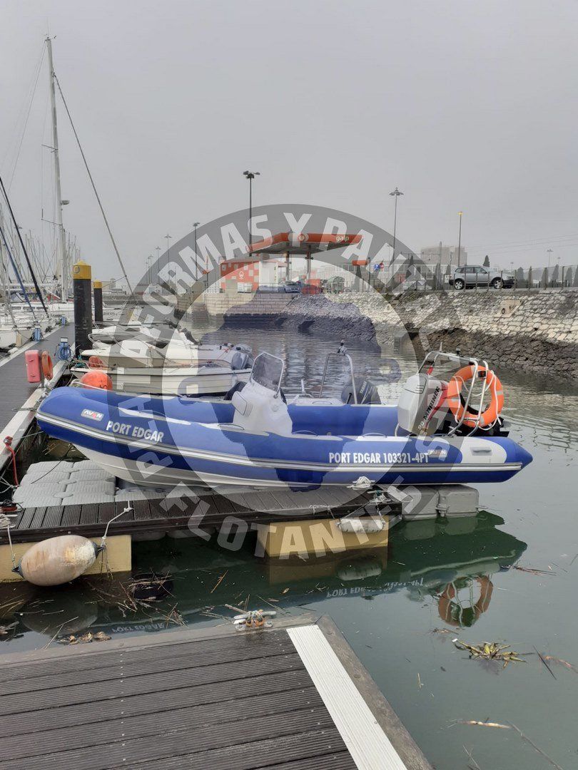 muelle flotante con rodillos para semirrigida
