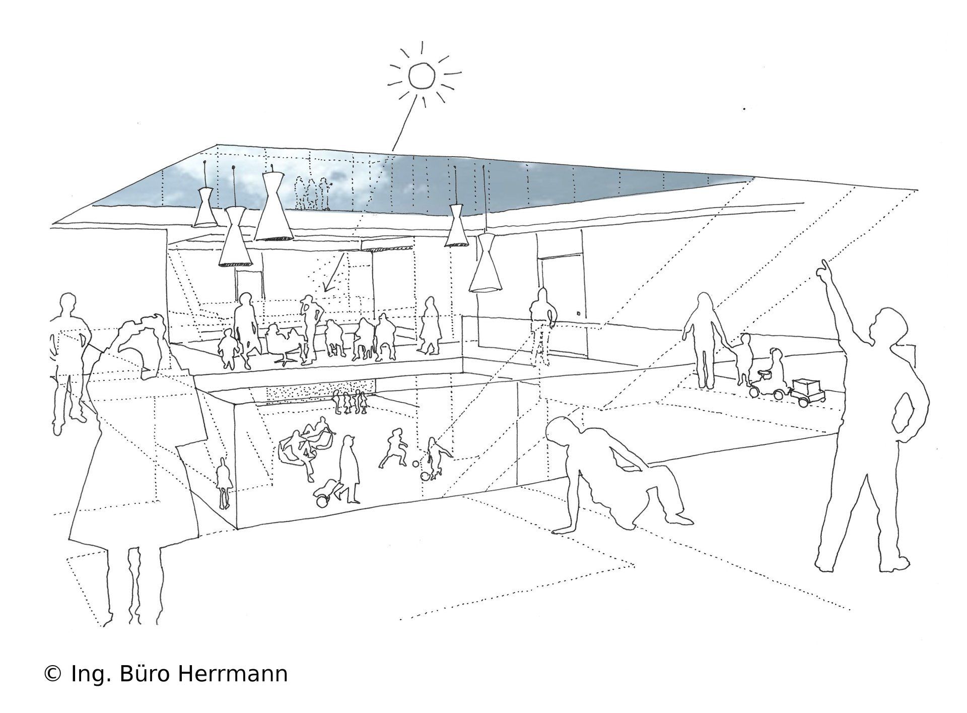 Skizze GeWoWa Artrium Skizze GeWoWa Ing. Büro Herrmann Artrium