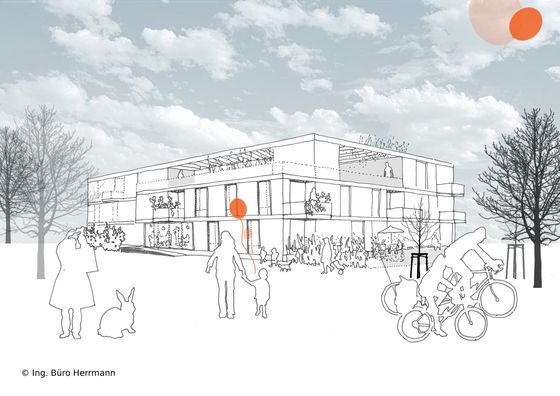 GeWoWa Ansicht Bürgermeister-Willinger-Straße Skizze GeWoWa Ing. Büro Herrmann Ansicht Bürgermeister-Willinger-Straße