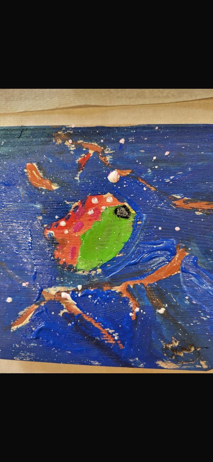 Kindergemälde Vogel auf Ast