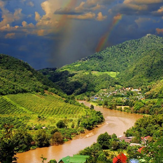 Rai Mae Nam Kok River in Chiang Rai Rai Mae Nam Kok River in Chiang Rai