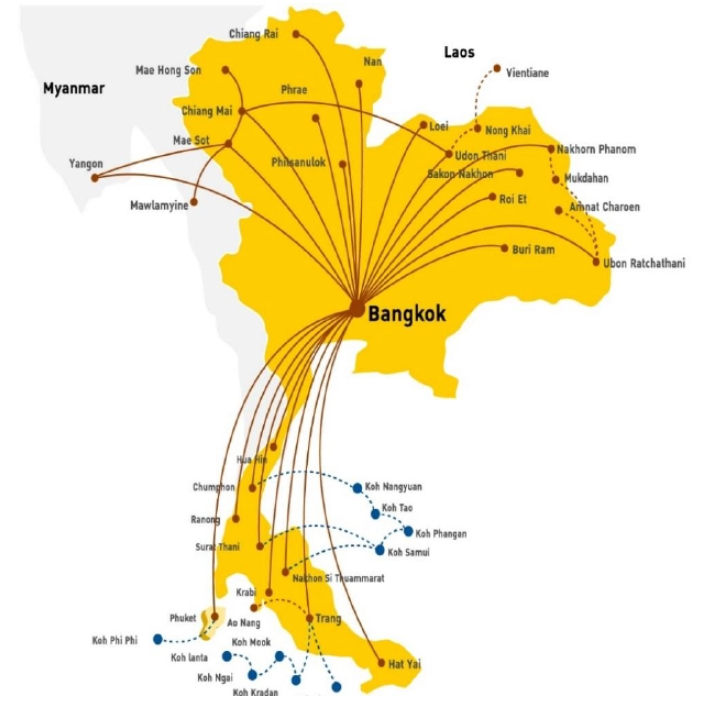 Flights connections frrom Bangkok within Thailand Flights connections frrom Bangkok within Thailand