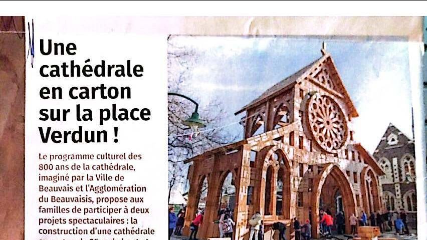 Cathédrale de Beauvais en carton: un projet participatif par Olivier Grossetête en mai 2025