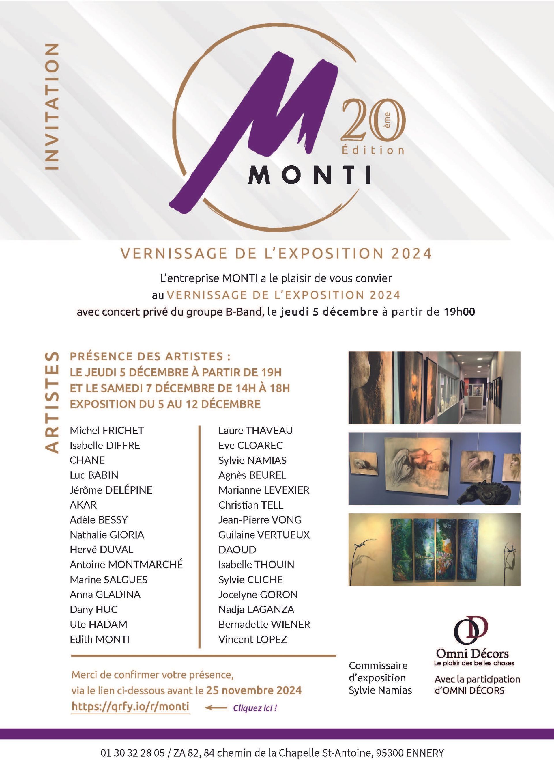 Invitation au vernissage du 5/12/2024