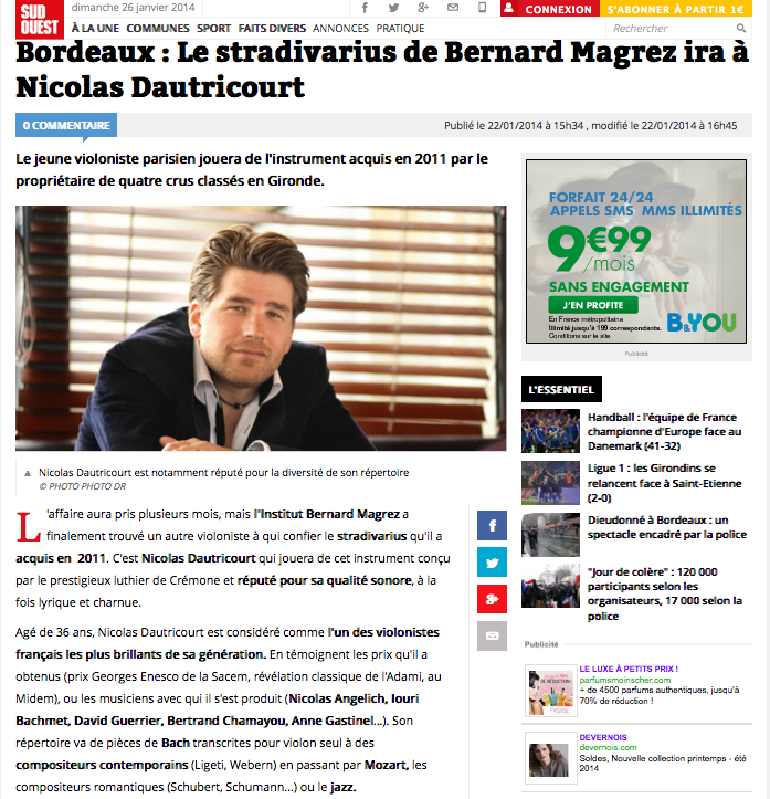 Nicolas Dautricourt et le Stradivarius