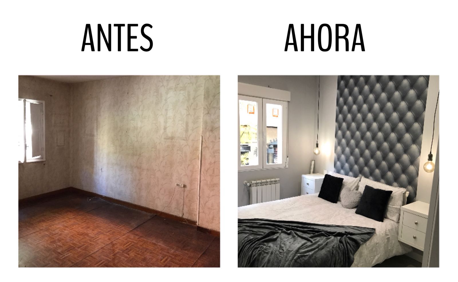 Reforma antes y después de un dormitorio. Inspiración al Cuadrado Reforma antes y después de un dormitorio. Inspiración al Cuadrado