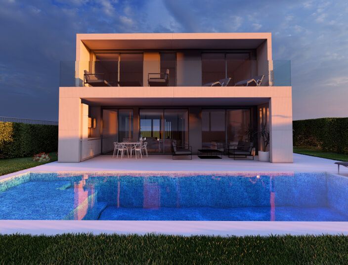 Casa prefabricada de acero moderna Casa prefabricada de acero moderna