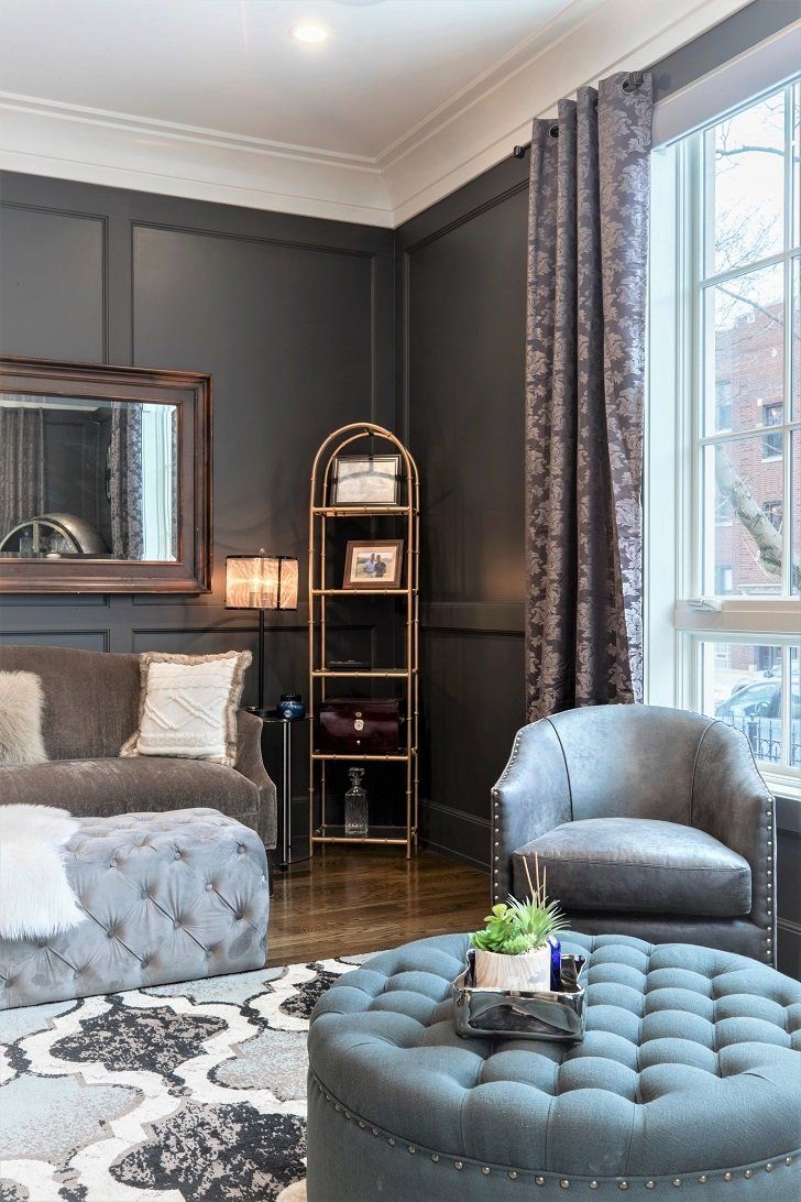 Decoración de habitación en tonos más oscuros