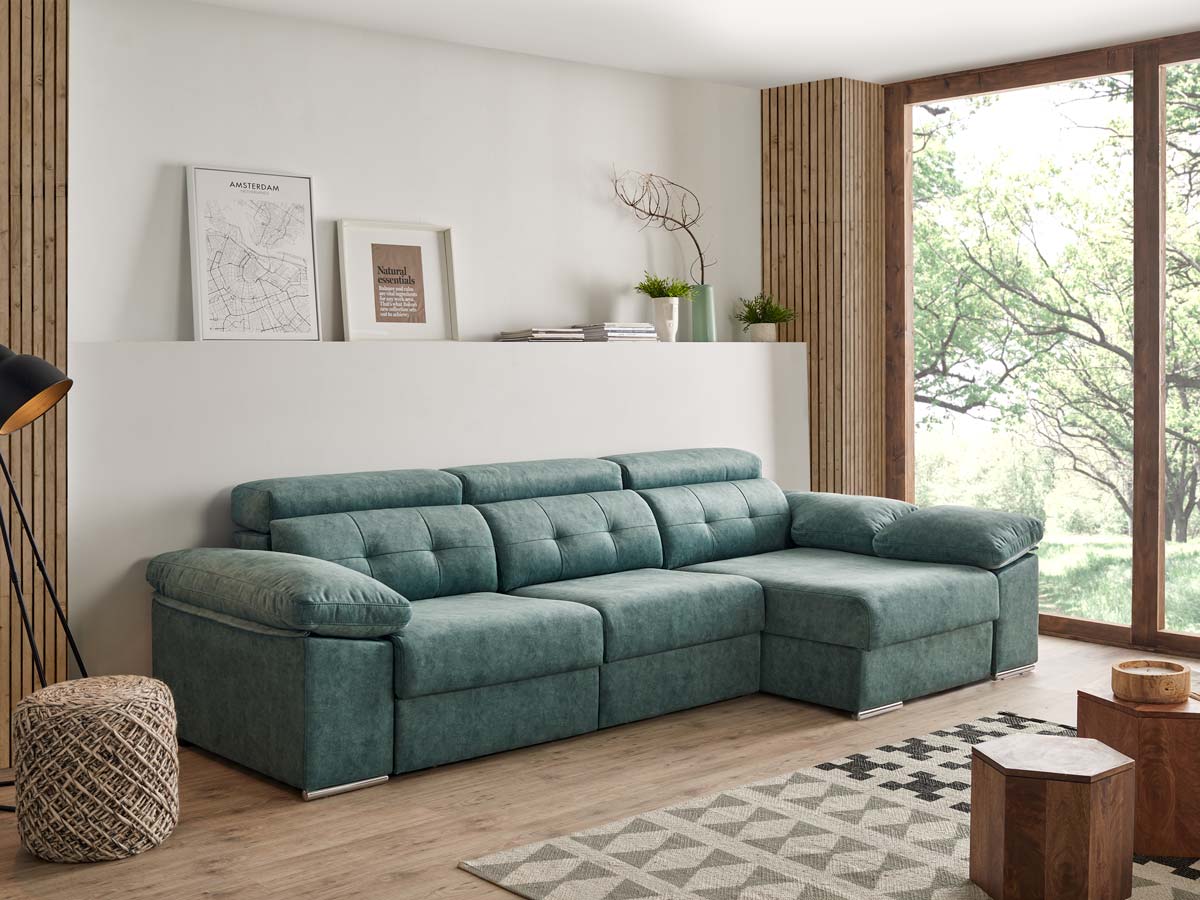 Decoración de salón con chaise longue