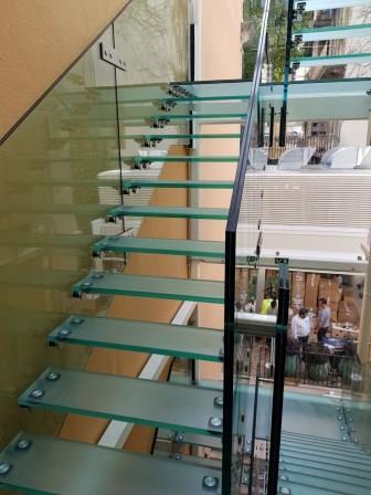 Solución de vidrio antideslizante para interiores