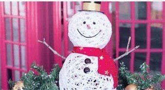 Manualidades DIY en Navidad: muñeco nieve con lana Manualidad navidad muñeco nieve