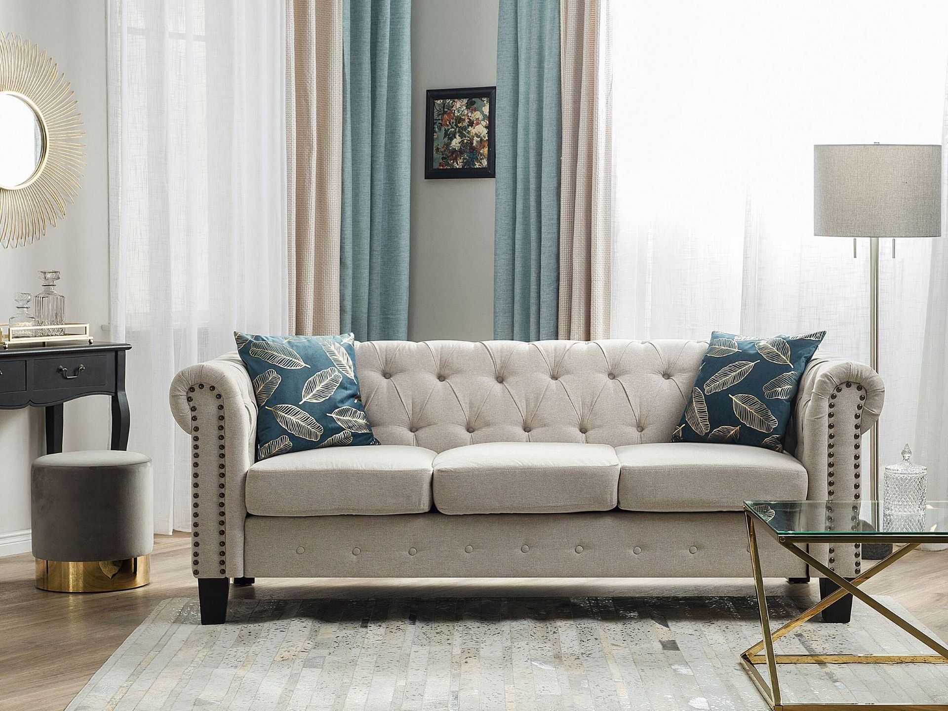 Decoración de salón con un sofá Chester Sofá Chesterfield