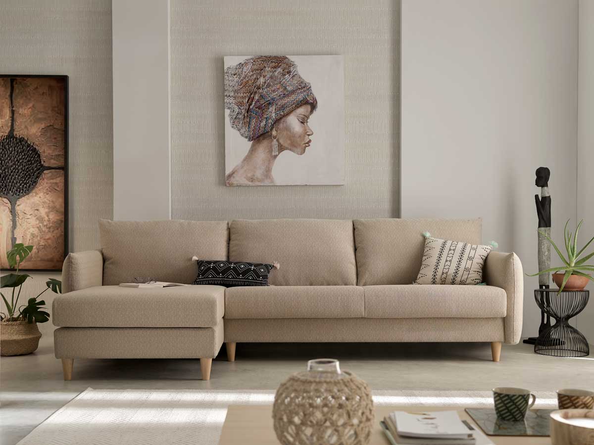 Sofá cama chaise longue estilo italiano