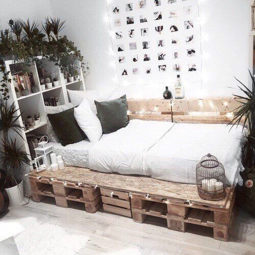 Dormitorio Tumblr hecho con palets