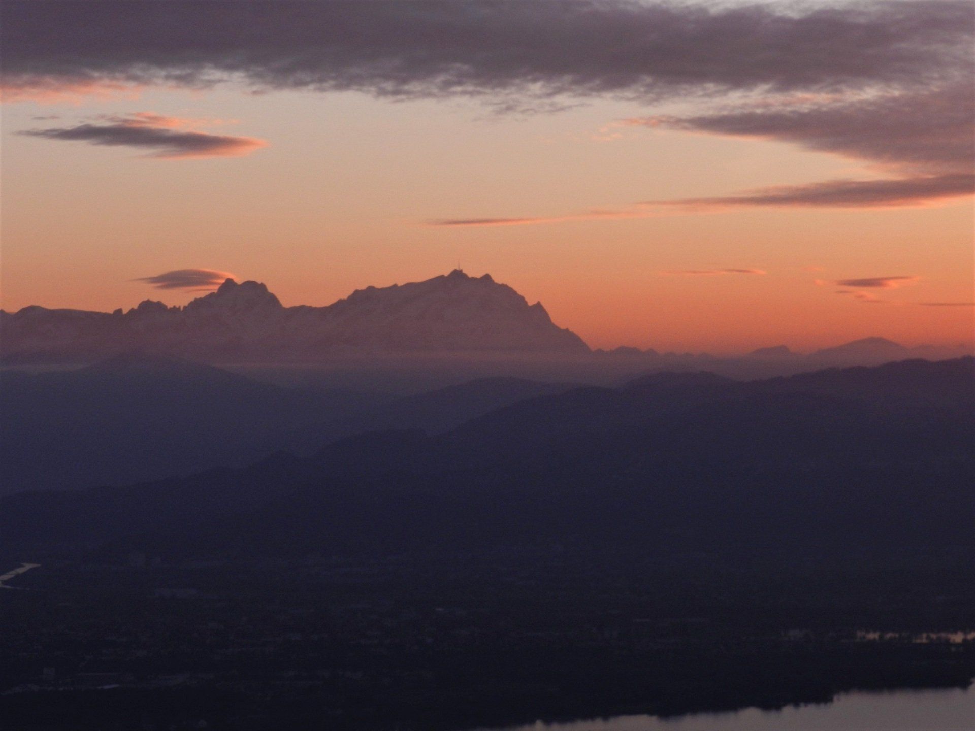 Sonnenuntergang Bodensee Säntis